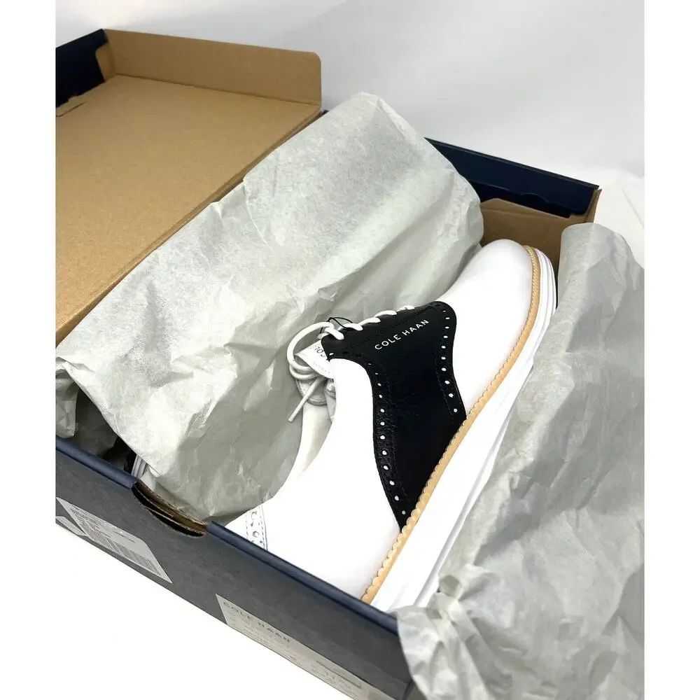Cole Haan OG Original Grand Saddle Golf Shoe Size 11.5 WHITE BLACK CROC C37176